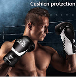 Gants à lacets portés par un boxeur