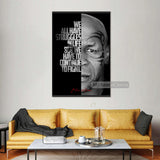 Tableau boxe Mike Tyson VISAGE affiché au dessus du canapé