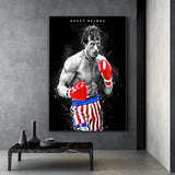 Tableau boxe ROCKY BALBOA, affiché dans salon