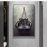 Tableau boxe gants de boxe en noir et blanc
