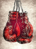 Tableau gants de boxe rouge vue artistique