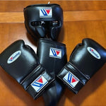 Gants de boxe WINNING (Black) - ensemble gants + casque + protection WINNING