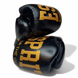 Gants de sparring Esprit Boxe noir et or à liseré doré, la paire