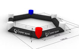 Ring gonflable hexagonal installé pour un événement