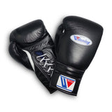 Gants de boxe Winning noir, cuir, à lacets