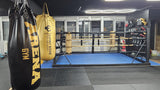 Magnifique ring de boxe autoportant couleur noir et or