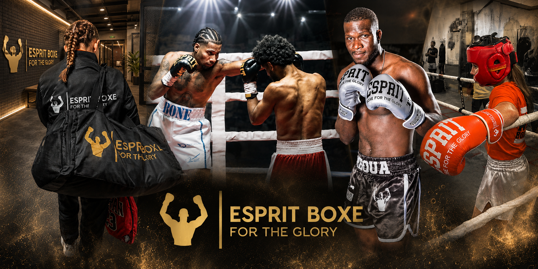 Collection Esprit Boxe, bannière de la gamme maison d'équipement de boxe