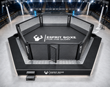 Cage MMA hexagonale avec sidewalk, finitions premium