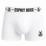 Caleçon de boxe Esprit Boxe blanc, ceinture élastique large à marquage noir ESPRIT BOXE