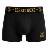 Caleçon de boxe Esprit Boxe noir, ceinture élastique large à marquage doré ESPRIT BOXE