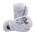 Gants de boxe Loup blanc, motif loup, cuir PU
