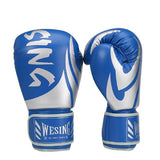 Gants de boxe de compétition bleu, cuir PU