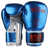 Gants de boxe Lastland bleu métallisé, cuir PU
