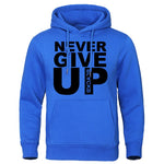Sweat boxe Never Give Up (bleu et noir)