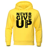 Sweat boxe Never Give Up (jaune et noir)