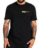 T-shirt noir MMA Michael Jackson avec logo or sur le cœur et graphisme Michael Jackson en costume avec gants de boxe rouge au dos.