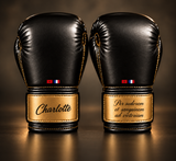 Gants de boxe premium personnalisé qu'un mari souhaite offrir à son épouse