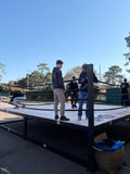 Montage en cours d'un ring de boxe de compétition (Loisir, amateur et professionnel)