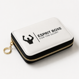 Porte-cartes boxe zippé bicolore à logo Esprit Boxe et zip doré à anneau