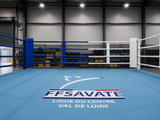 Ring de boxe de compétition officiel pour la Fédération Francaise de SAVATE boxe francaise - VUE DEPUIS LE RING
