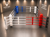 Ring de boxe à fixation murale Esprit Boxe installé dans un angle de salle