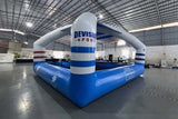 Ring de boxe gonflable avec tonnelle personnalisé, vue de l'aire de combat