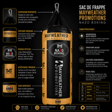 Sac de frappe MAYWEATHER PROMOTION noir et or - détails