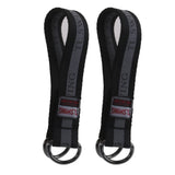 Lot de 2 sangles noires pour sac de frappe, boucle cousue et anneaux métalliques