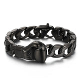 Bracelet gant de boxe acier noir, gourmette en acier inoxydable