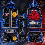 Tenue de boxe personnalisée (jacket entrée de ring + short)