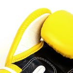 Gants de boxe FAIRTEX (jaune), détail paume