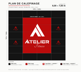 Plan de calepinage de sol - tatamis - avec logo club