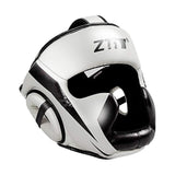 Casque de boxe intégral enfant blanc en cuir PU, joues et mâchoire enveloppées