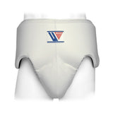 Coquille de boxe Winning CPS-500 blanche, cuir synthétique et laçage arrière, fabriquée au Japon