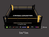 Ring de boxe sur podium, rendu 3D du projet