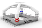 Ring de boxe gonflable avec tonnelle installé en extérieur
