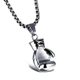 Pendentif gant de boxe finition argentée