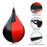 Détails de la poire de vitesse boxe : laçage nylon, double sangle et élastique de traction