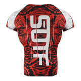 Rashguard SOTF serpent rouge, vue de dos avec logo vertical