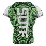 Rashguard SOTF serpent vert, vue de dos avec logo vertical