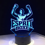 Lampe LED boxe Esprit Boxe lumière bleue - veilleuse chevet boxe