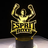 Lampe LED boxe Esprit Boxe lumière dorée gold - décoration chevet