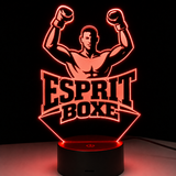 Lampe LED Boxe Esprit Boxe, Veilleuse Chevet 7 Couleurs