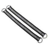 Sangles pour sac de frappe, détail des anneaux métalliques et de la sangle polyester