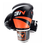Gants de boxe 3N noir et orange, cuir PU