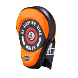 Patte d'ours boxe Elite coloris orange, cible concentrique imprimée sur la face de frappe
