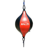 Ballon double élastique de boxe noir et rouge, forme ovale, suspendu entre sol et plafond