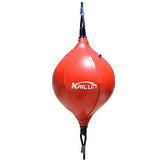 Ballon double élastique de boxe rouge, forme ovale, suspendu entre sol et plafond