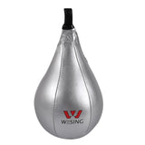 Poire de vitesse boxe Wesing coloris argent, enveloppe métallisée et boucle de suspension noire