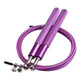 Corde à sauter boxe métal violette, roulements à billes haute rotation